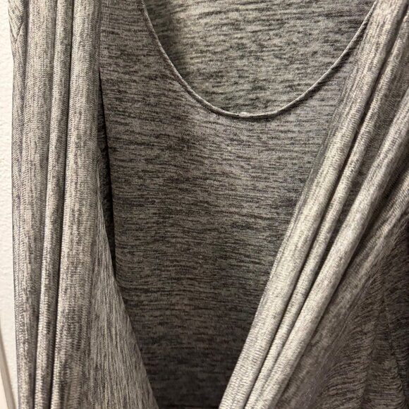 White House Black Market Gray Drape Neck Long Sleeve Top Sz M blouse - Picture 4 of 12